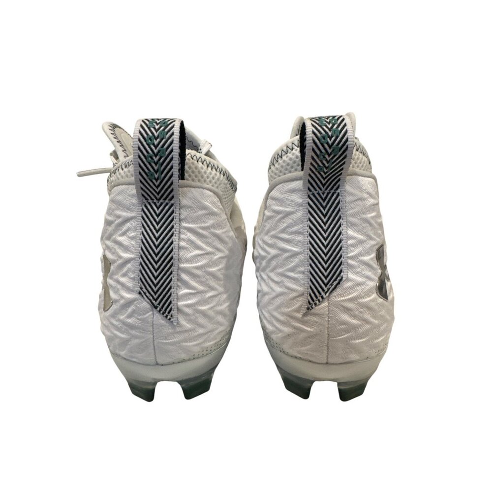 Under Armour UA Spotlight Clone 3.0 MC Football Cleats Size 14 White & Green - Picture 6 of 7